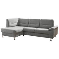 ECKSOFA  in Flachgewebe Grau  160/244 cm  - Alufarben/Grau, KONVENTIONELL, Textil/Metall (160/244cm) - Beldomo Comfort