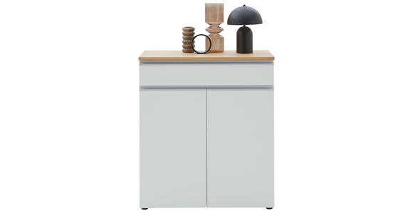 KOMMODE 90/102/41 cm in Weiß - Eichefarben/Silberfarben, Design, Holz/Holzwerkstoff (90/102/41cm) - Dieter Knoll