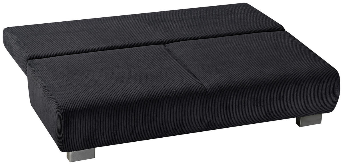 SCHLAFSOFA in Cord Schwarz  - Schwarz, Konventionell, Textil/Metall (196/89/94cm) - Novel
