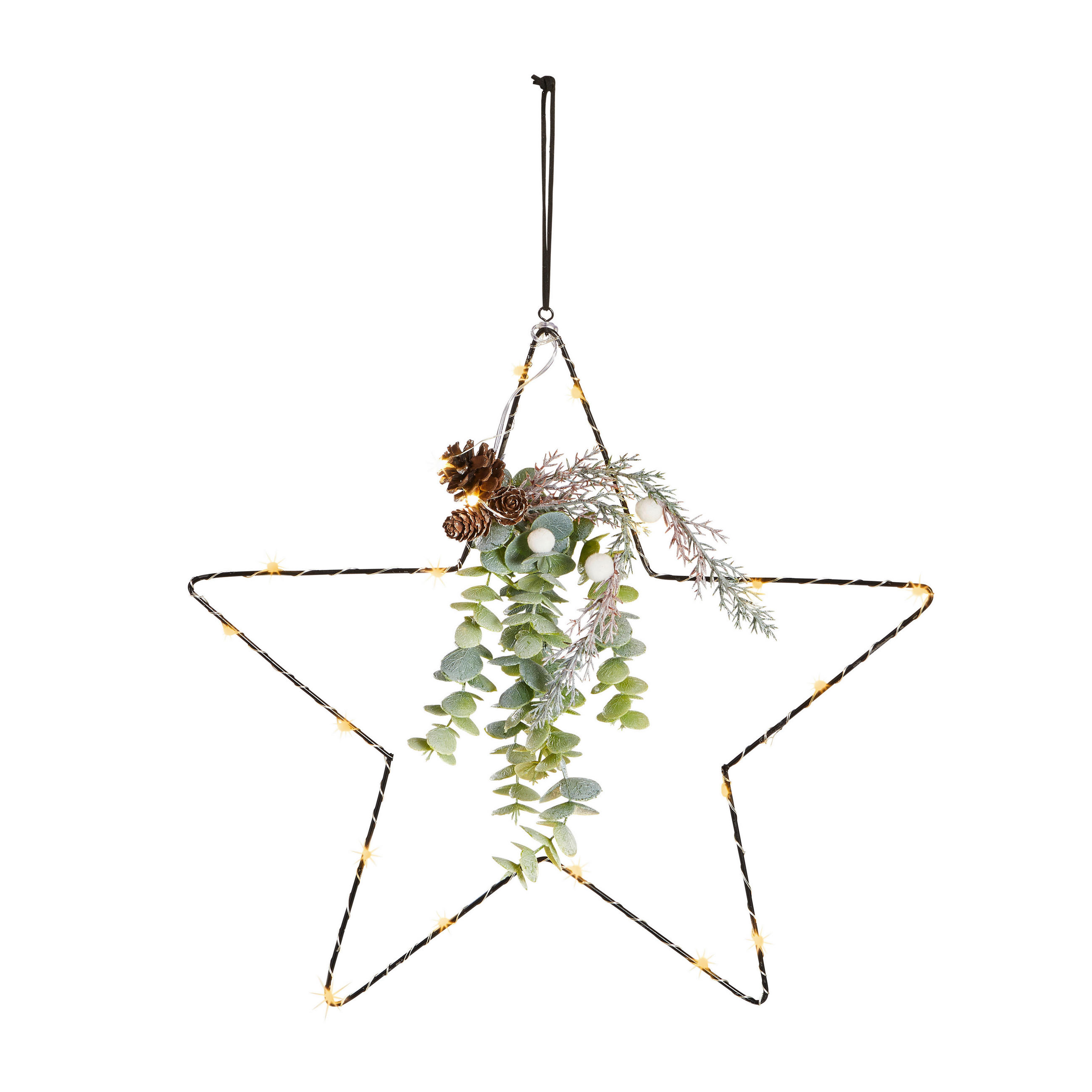 X-Mas Dekostern Grün, Natur, Schwarz 52.5 cm