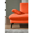 ECKSOFA in Chenille, Mikrofaser Orange  - Schwarz/Orange, Design, Textil/Metall (299/157cm) - Dieter Knoll