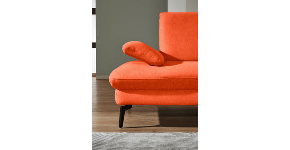 ECKSOFA in Chenille, Mikrofaser Orange 299/157 cm - Schwarz/Orange, Design, Textil/Metall (299/157cm) - Dieter Knoll