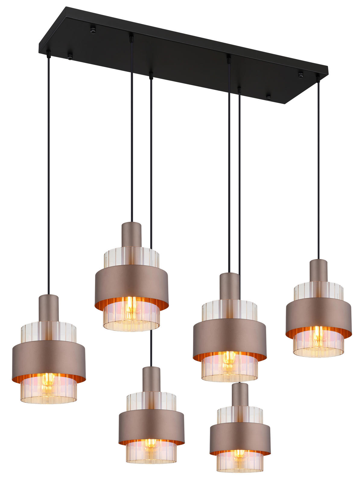 HÄNGLAMPA MILLEY 96/34,5 cm  - klar/orange, Design, metall/glas (96/34,5cm) - Globo