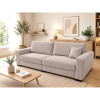 3-SITZER-SOFA Cord Cappuccino  - Schwarz/Cappuccino, Basics, Holz/Textil (250/90/110cm) - MID.YOU