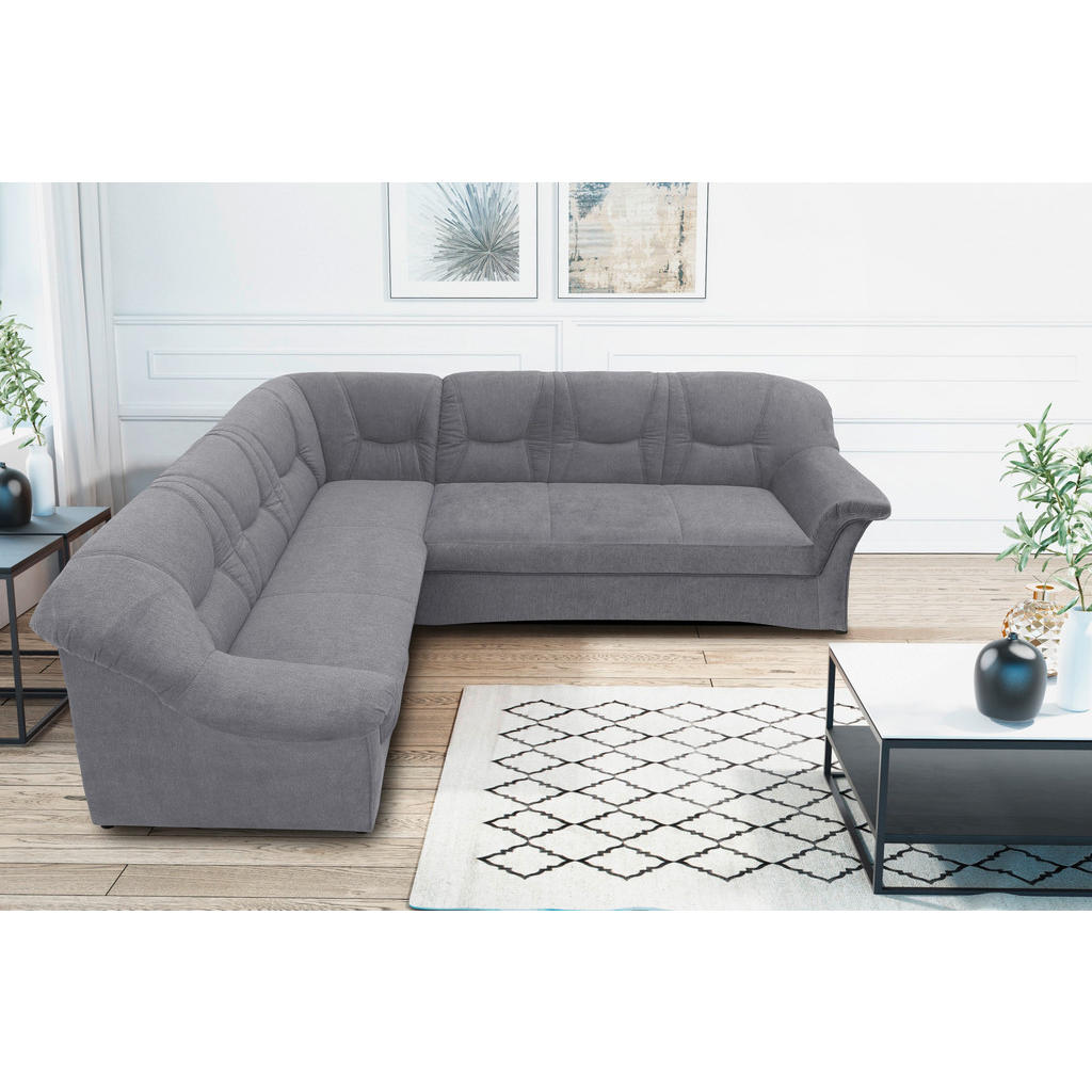Thumbnail - Mid.you Ecksofa, Dunkelgrau, Textil, Uni, 5-Sitzer, L-Form, 240x190 cm, Made in EU, FSC Mix, Rücken echt, Armteil links,...