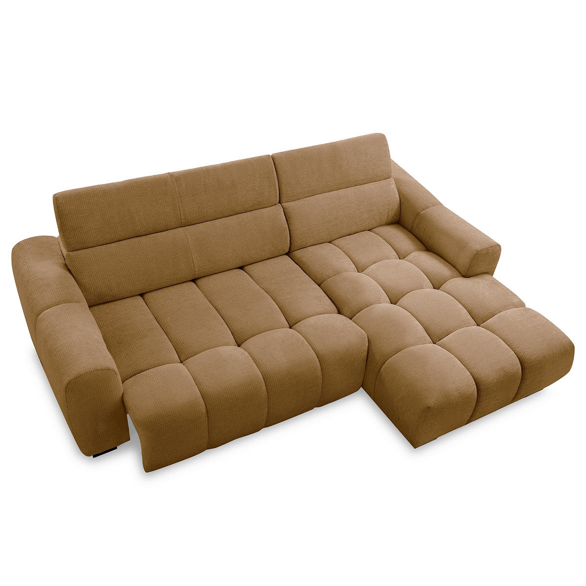ECKSOFA  Webstoff Rostfarben  - Rostfarben/Schwarz, Design, Kunststoff/Textil (274/177cm) - Livetastic