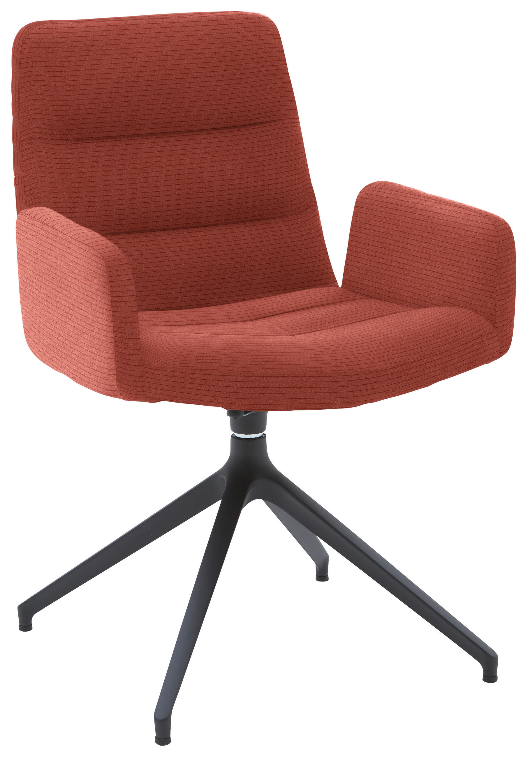 ARMLEHNSTUHL  in Cord  - Aprikose/Schwarz, Design, Textil/Metall (61/88/66cm) - Dieter Knoll