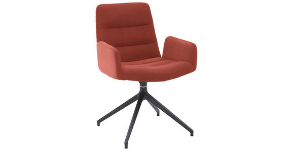 ARMLEHNSTUHL  in Cord  - Aprikose/Schwarz, Design, Textil/Metall (61/88/66cm) - Dieter Knoll