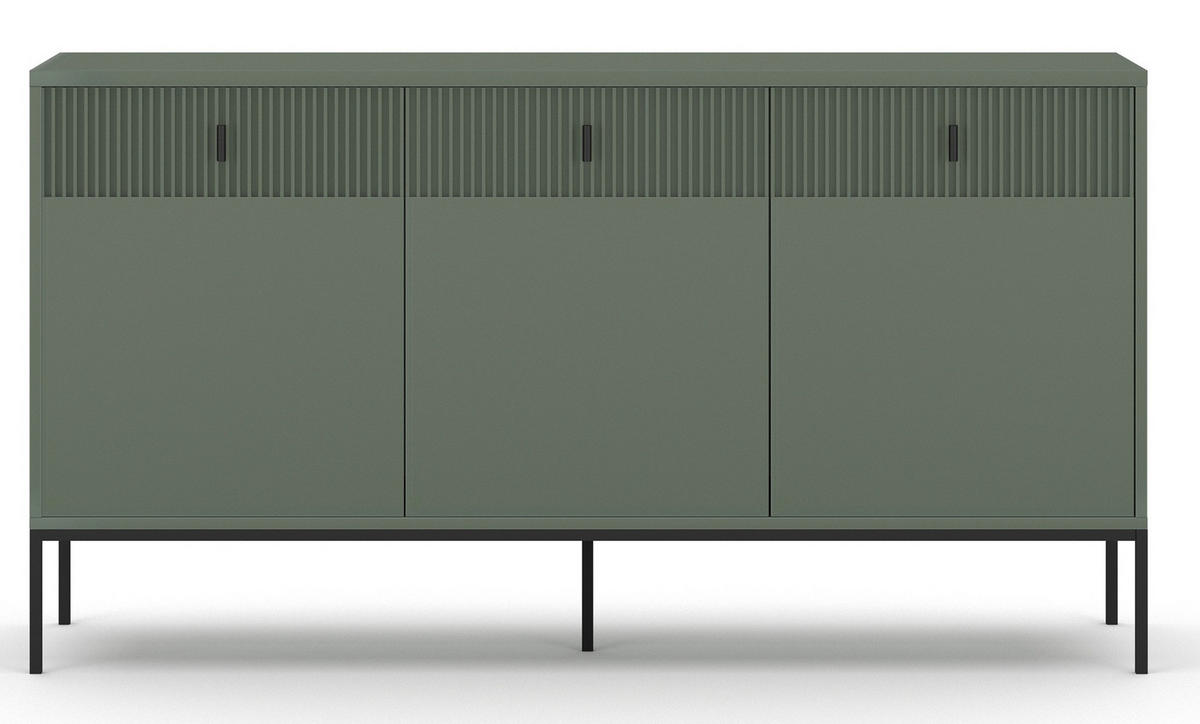 SIDEBOARD Maggiore  in 154,5/82,6/39 cm  - Goldfarben/Schwarz, Design, Holzwerkstoff/Metall (154,5/82,6/39cm) - Boxxx