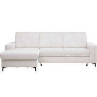 ECKSOFA in Cord Weiss, Perlmutt  - Weiss/Perlmutt, Konventionell, Textil/Metall (167/247cm) - Stylife