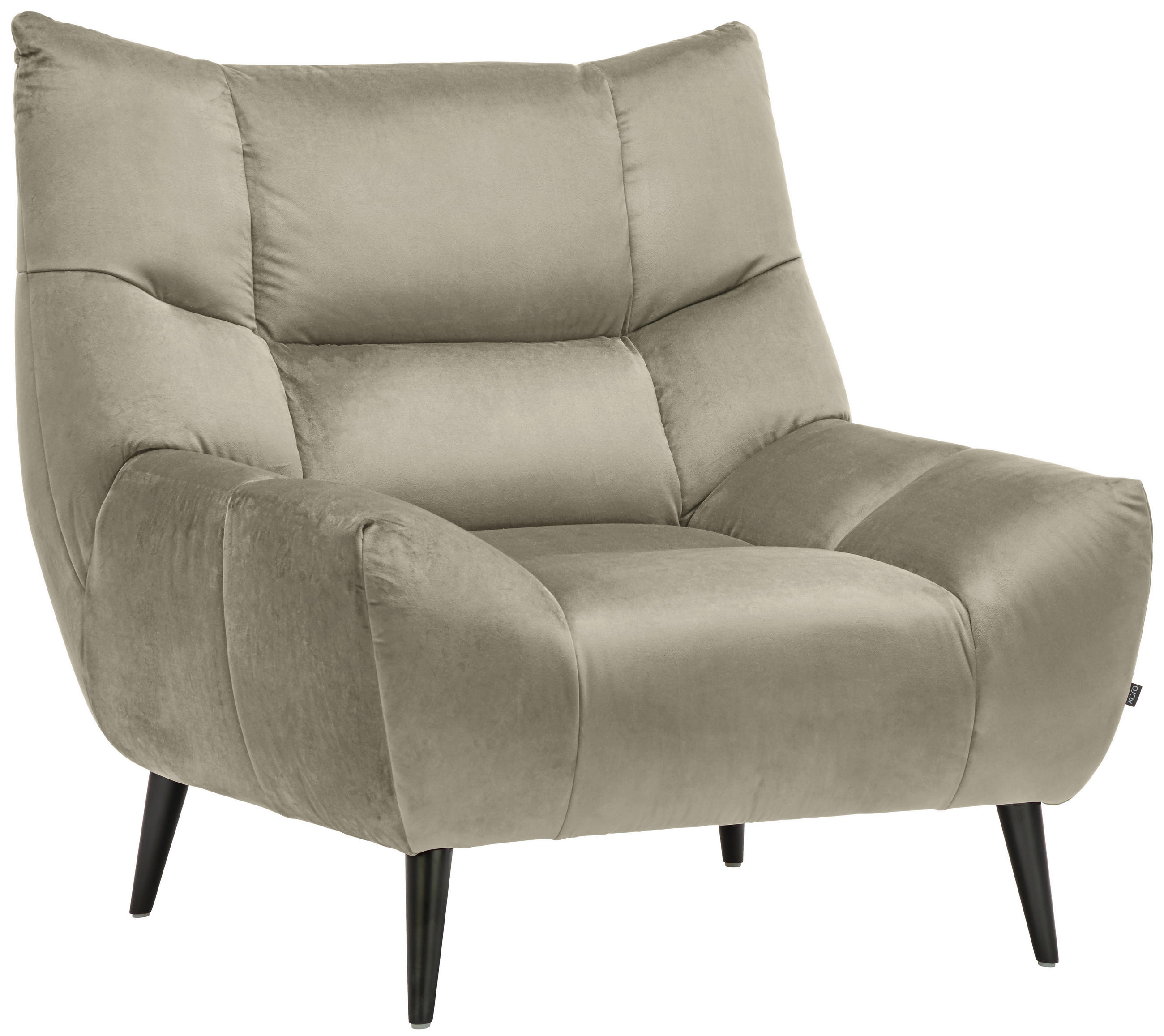 SESSEL Mikrofaser Creme    - Creme/Schwarz, Design, Textil/Metall (100/104/99cm) - Xora