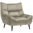 SESSEL in Mikrofaser Creme  - Creme/Schwarz, Design, Textil/Metall (100/104/99cm) - Xora