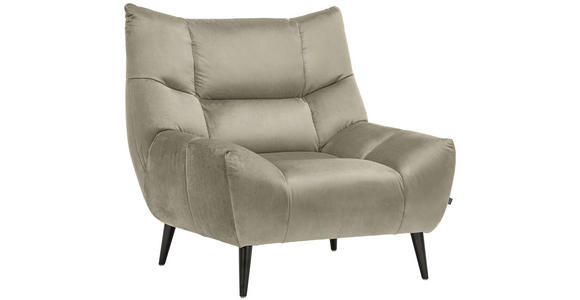 SESSEL in Mikrofaser Creme  - Creme/Schwarz, Design, Textil/Metall (100/104/99cm) - Xora