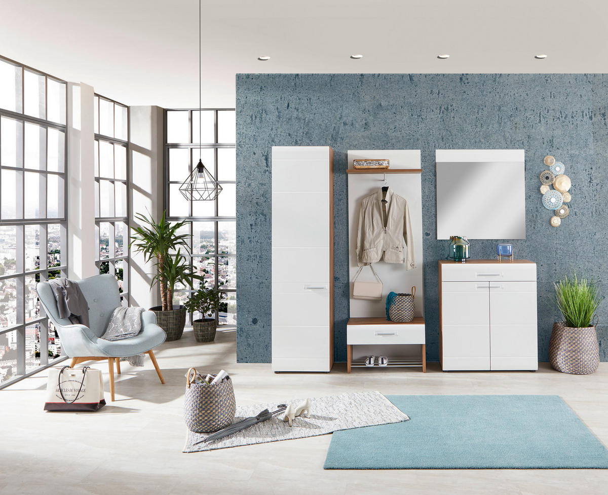 OGLEDALO  85/87/2 cm     - bijela, Design, staklo/drvni materijal (85/87/2cm) - Xora