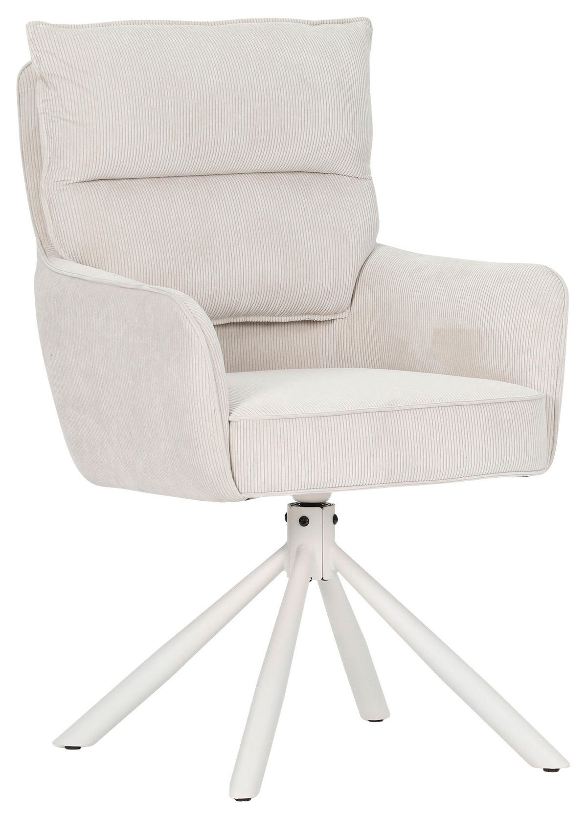 ARMLEHNSTUHL  Stoffauswahl, Sitzfläche 360° drehbar, automatische Rückholfunktion Cord  - Beige/Creme, Design, Textil/Metall (60/95/62cm) - Novel