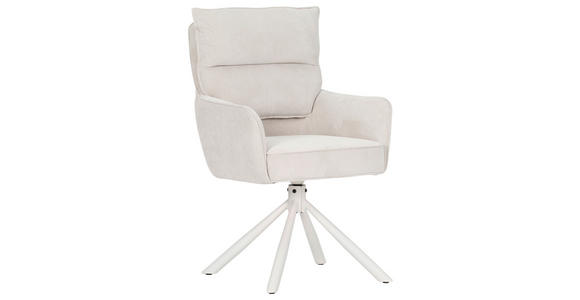ARMLEHNSTUHL  Stoffauswahl, Sitzfläche 360° drehbar, automatische Rückholfunktion Cord  - Beige/Creme, Design, Textil/Metall (60/95/62cm) - Novel