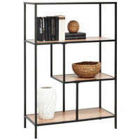 POLC 77/115/33 cm fekete, tölgyfa színű  - tölgyfa színű/fekete, Trend, faalapú anyag/fém (77/115/33cm) - Xora