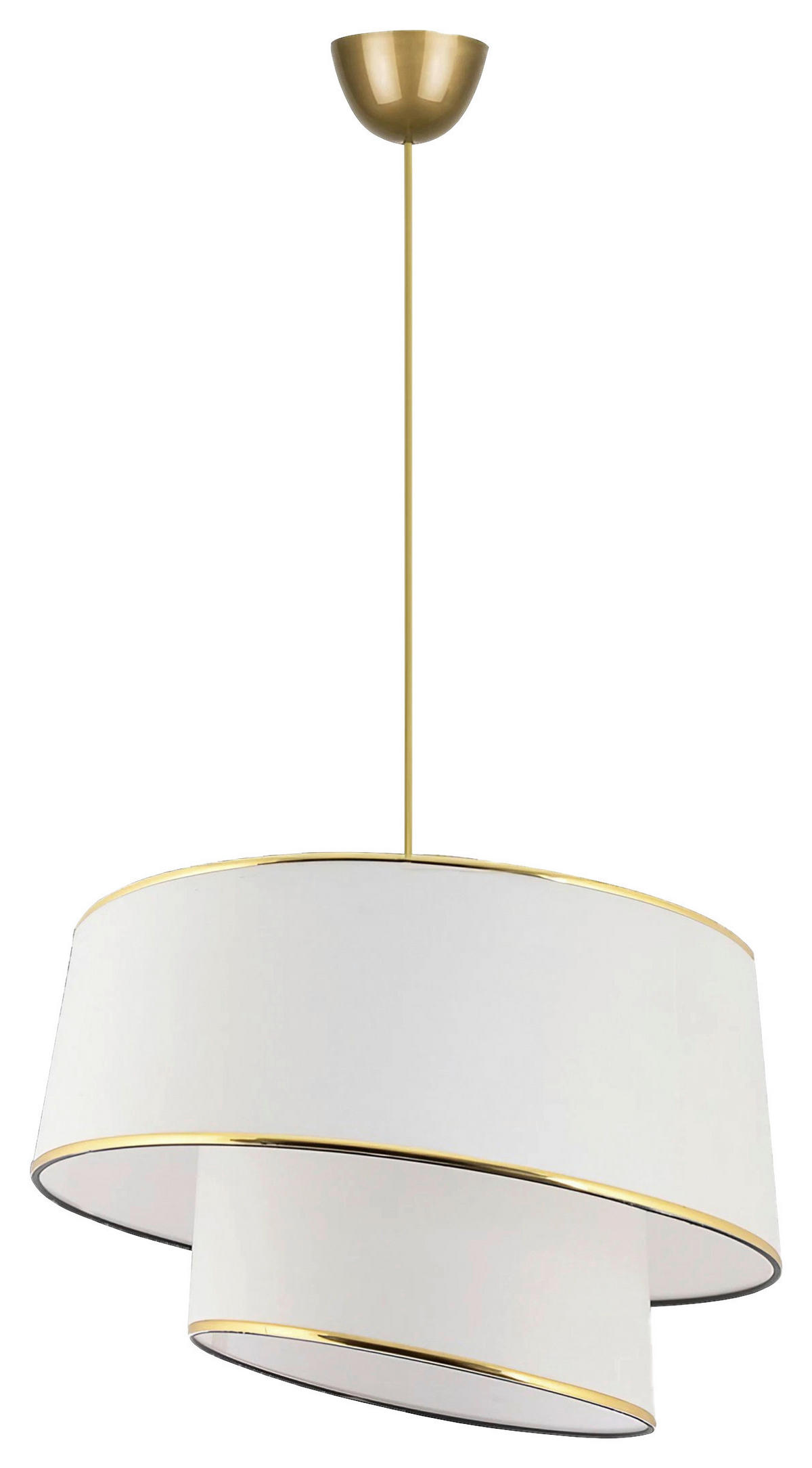 ZÁVĚSNÉ SVÍTIDLO, 32/70 cm  - bílá/barvy zlata, Design, kov/textil (32/70cm) - P & B