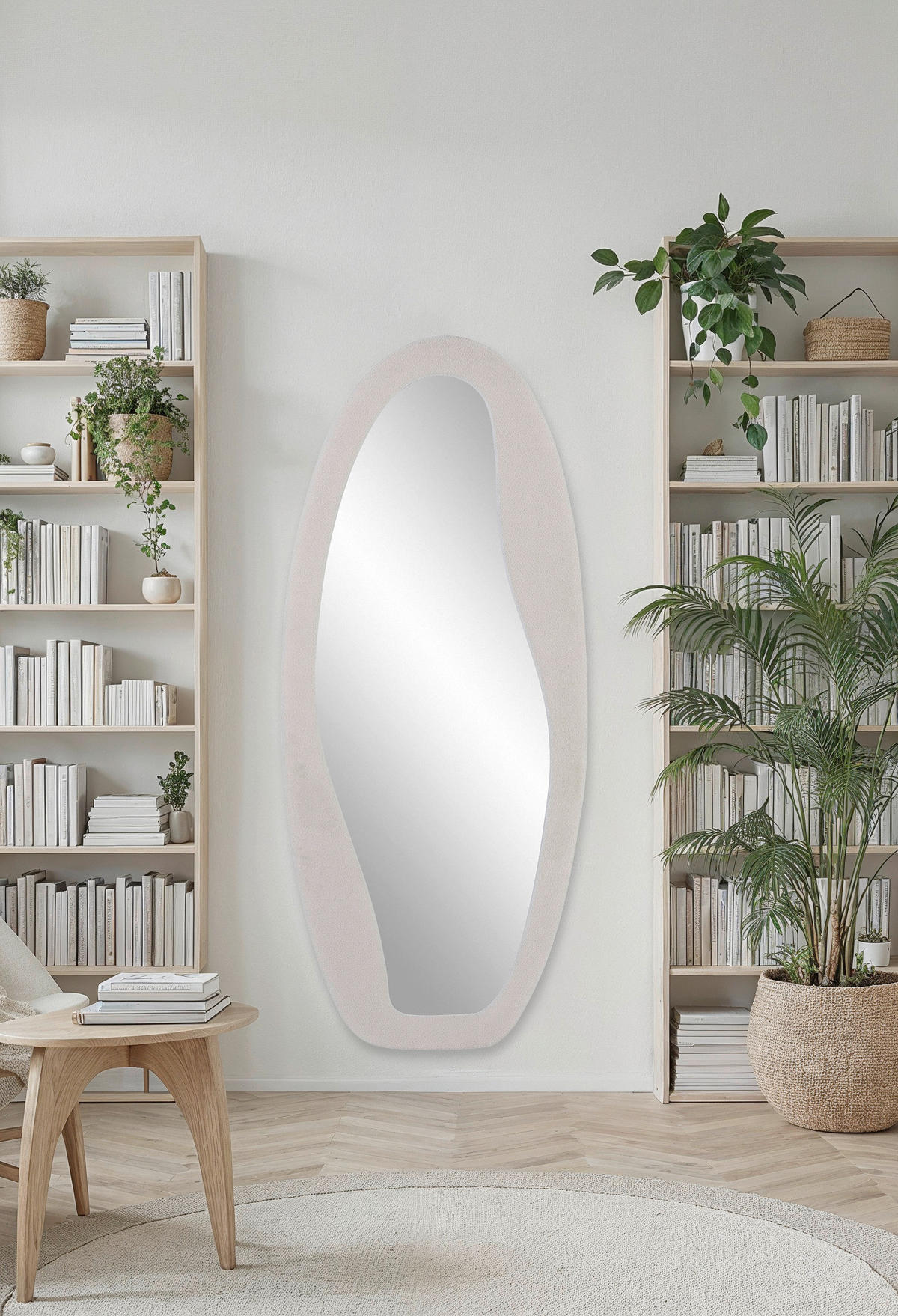 WANDSPIEGEL 75/175/3,5 cm    in Freiform  - Creme, Design, Glas/Holzwerkstoff (75/175/3,5cm) - MID.YOU