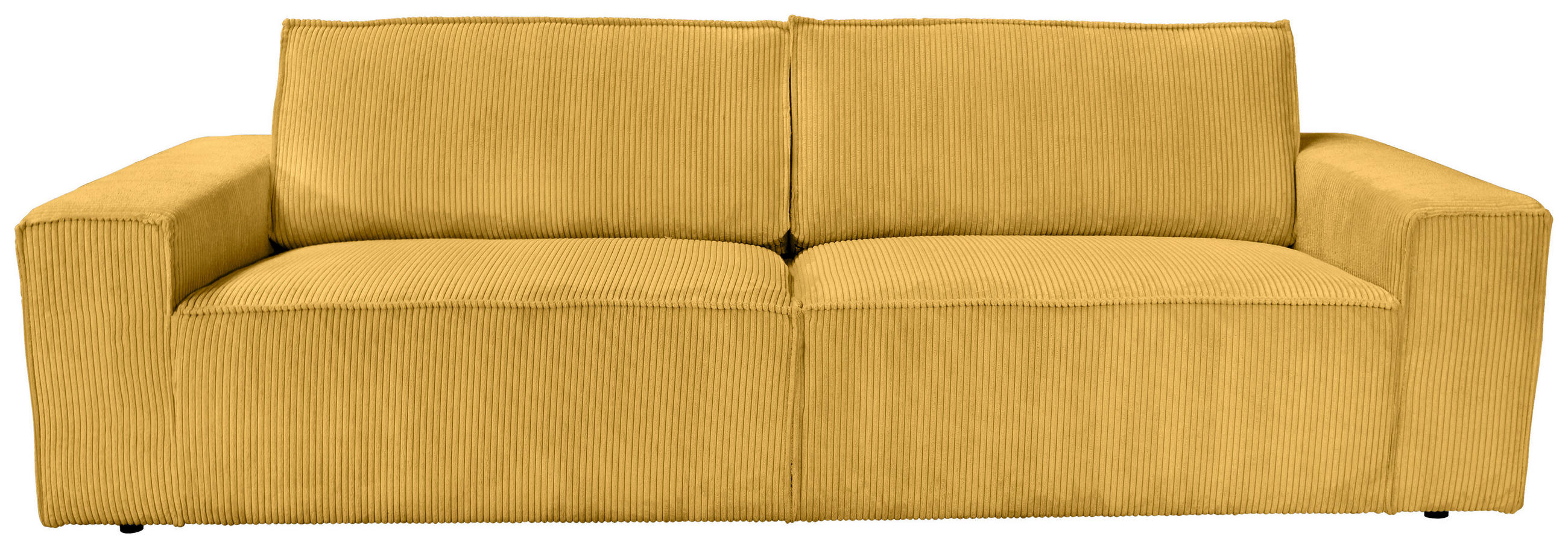 3-SITZER-SOFA Cord Senfgelb - Senfgelb/Schwarz, KONVENTIONELL, Kunststoff/Textil (248/76/95cm) - Carryhome
