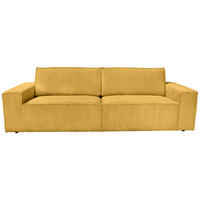3-SITZER-SOFA Cord Senfgelb  - Senfgelb/Schwarz, KONVENTIONELL, Kunststoff/Textil (248/76/95cm) - Carryhome