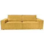3-SITZER-SOFA Cord Senfgelb  - Senfgelb/Schwarz, KONVENTIONELL, Kunststoff/Textil (248/76/95cm) - Carryhome