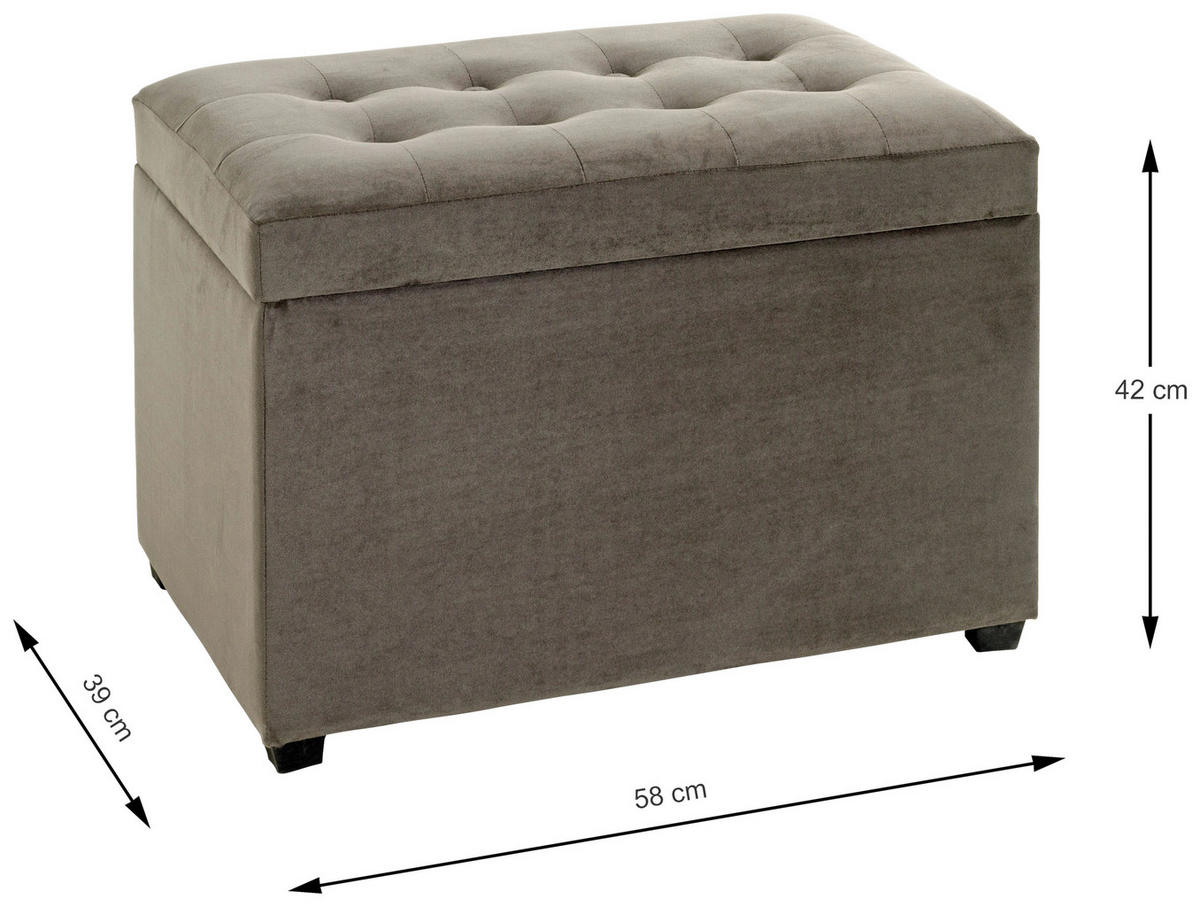 KLOP S SKRINJO   - črna/sivorjava, Design, tekstil/leseni material (58/42/39cm) - MID.YOU