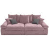 BIGSOFA Feincord Rosa, Anthrazit  - Anthrazit/Schwarz, Design, Kunststoff/Textil (260/90/140cm) - Carryhome