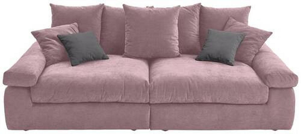 BIGSOFA Feincord Rosa, Anthrazit  - Anthrazit/Schwarz, Design, Kunststoff/Textil (260/90/140cm) - Carryhome