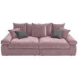 BIGSOFA Feincord Rosa, Anthrazit  - Anthrazit/Schwarz, Design, Kunststoff/Textil (260/90/140cm) - Carryhome