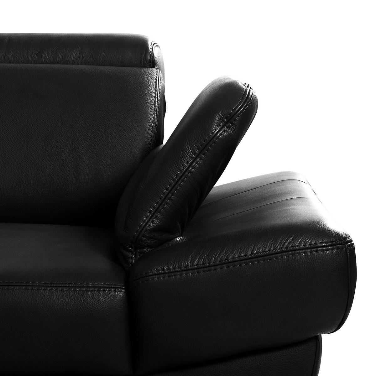 ECKSOFA  in Lederlook Echtleder Schwarz  - Schwarz, Design, Leder/Textil (211/264cm) - Livetastic
