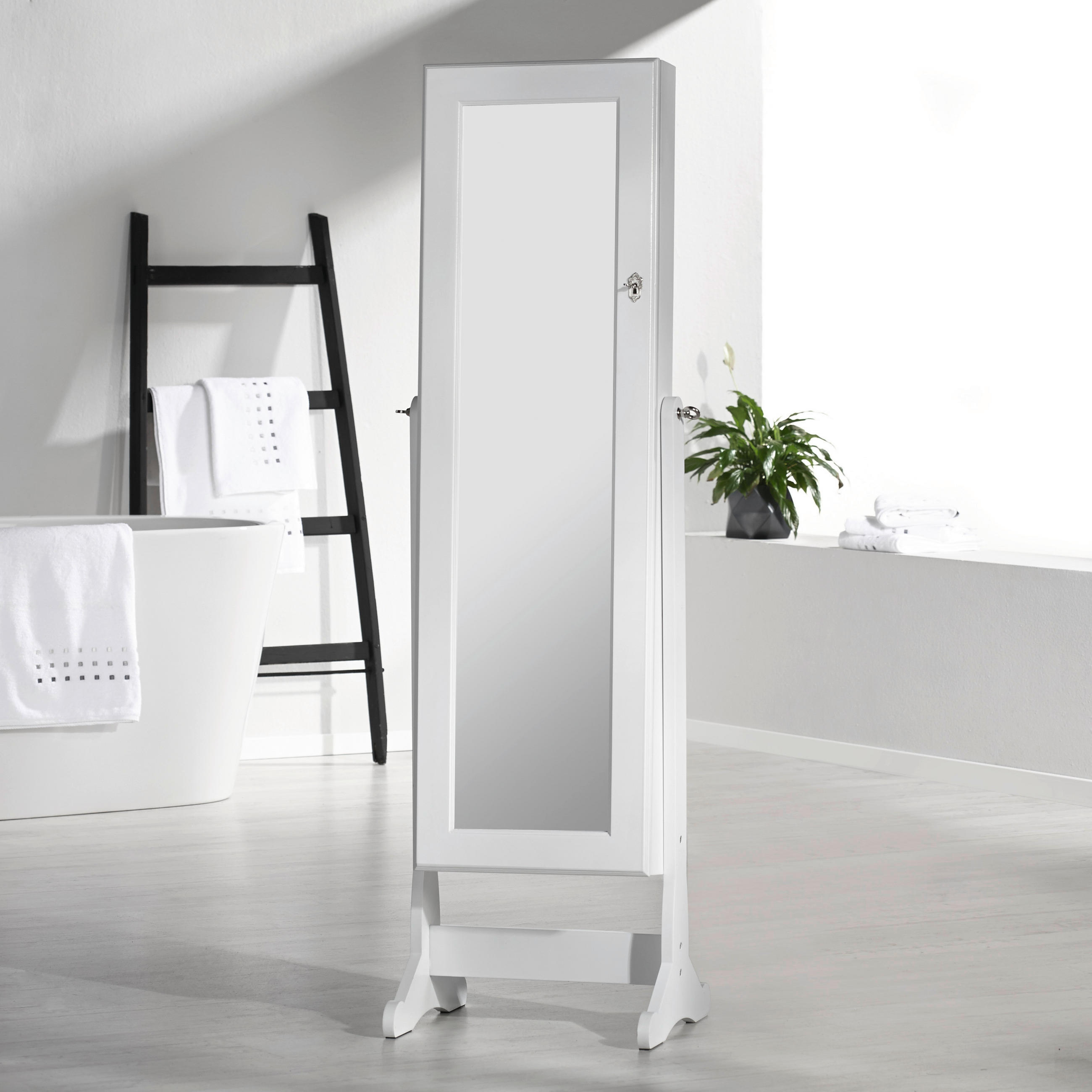 SCHMUCKSCHRANK - Weiß, KONVENTIONELL, Glas/Holzwerkstoff (41/146/37cm) - Xora