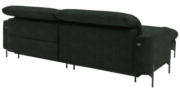 ECKSOFA in Flachgewebe Waldgrün 191/252 cm - Waldgrün/Schwarz, Design, Textil/Metall (191/252cm) - Dieter Knoll