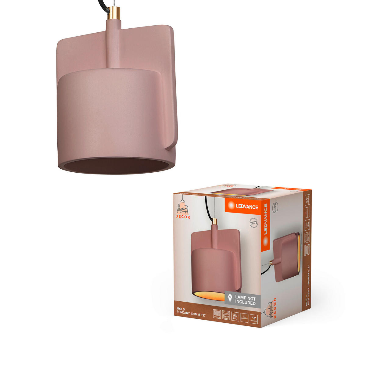 PENDELLEUCHTE 19/150 cm  - Rosa, Natur, Stein (19/150cm) - Ledvance