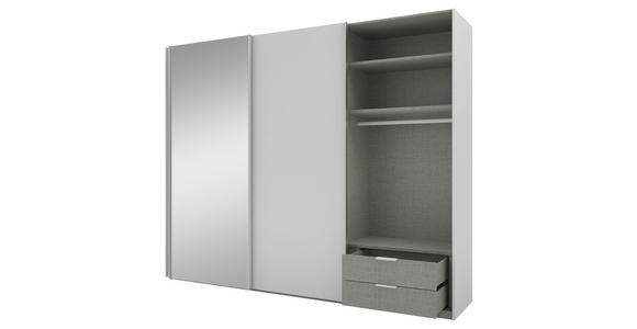 SCHWEBETÜRENSCHRANK 270/223/69 cm 3-türig Grau - Alufarben/Grau, KONVENTIONELL, Glas/Holzwerkstoff (270/223/69cm) - Novel