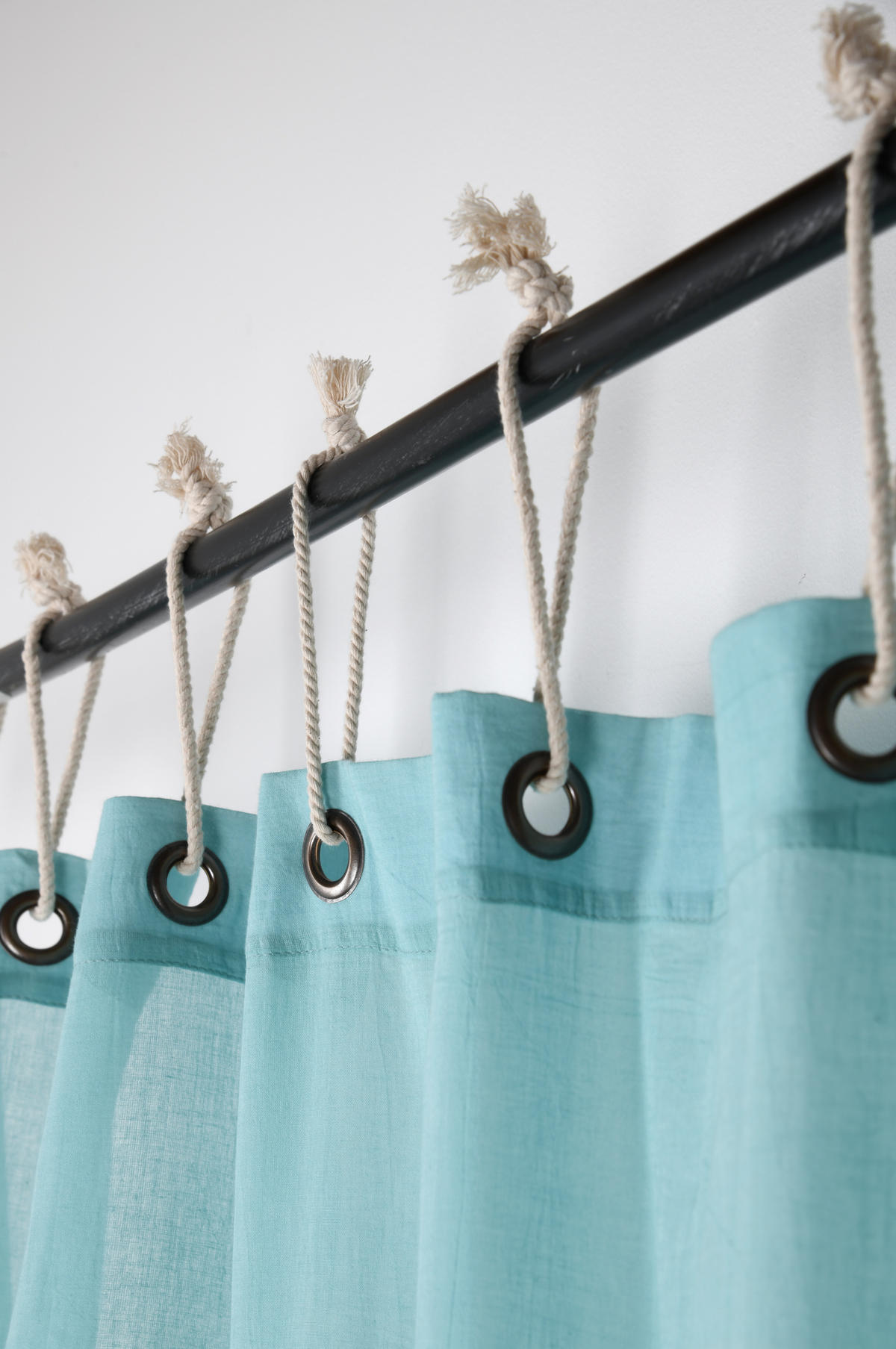 ZAVESA Z OBROČKI   140/260 cm   - turkizna, Konvencionalno, tekstil (140/260cm)