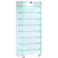 VITRINE in Weiß  - Transparent/Schwarz, Design, Glas/Holzwerkstoff (83/114/17cm) - MID.YOU