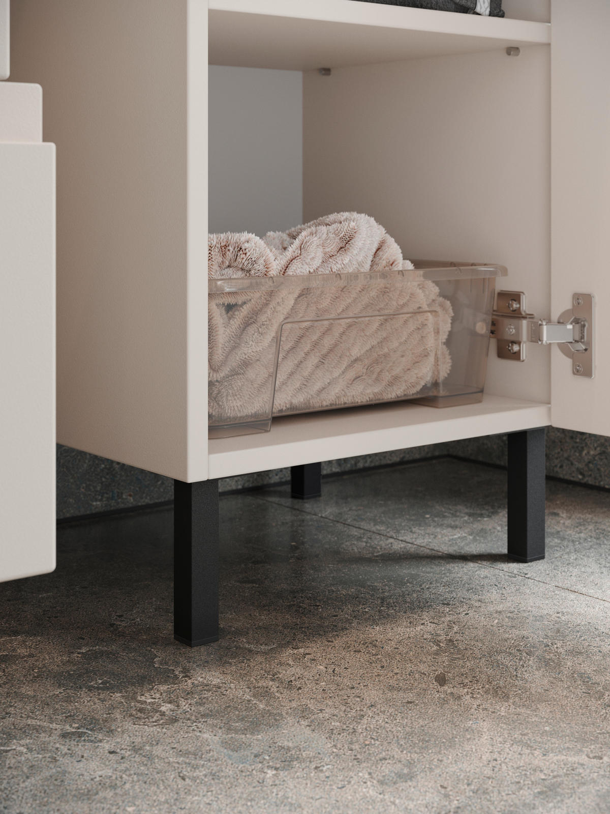 MIDISCHRANK 34/120/34 cm  - Kaschmir/Schwarz, MODERN, Holzwerkstoff/Metall (34/120/34cm) - Germania