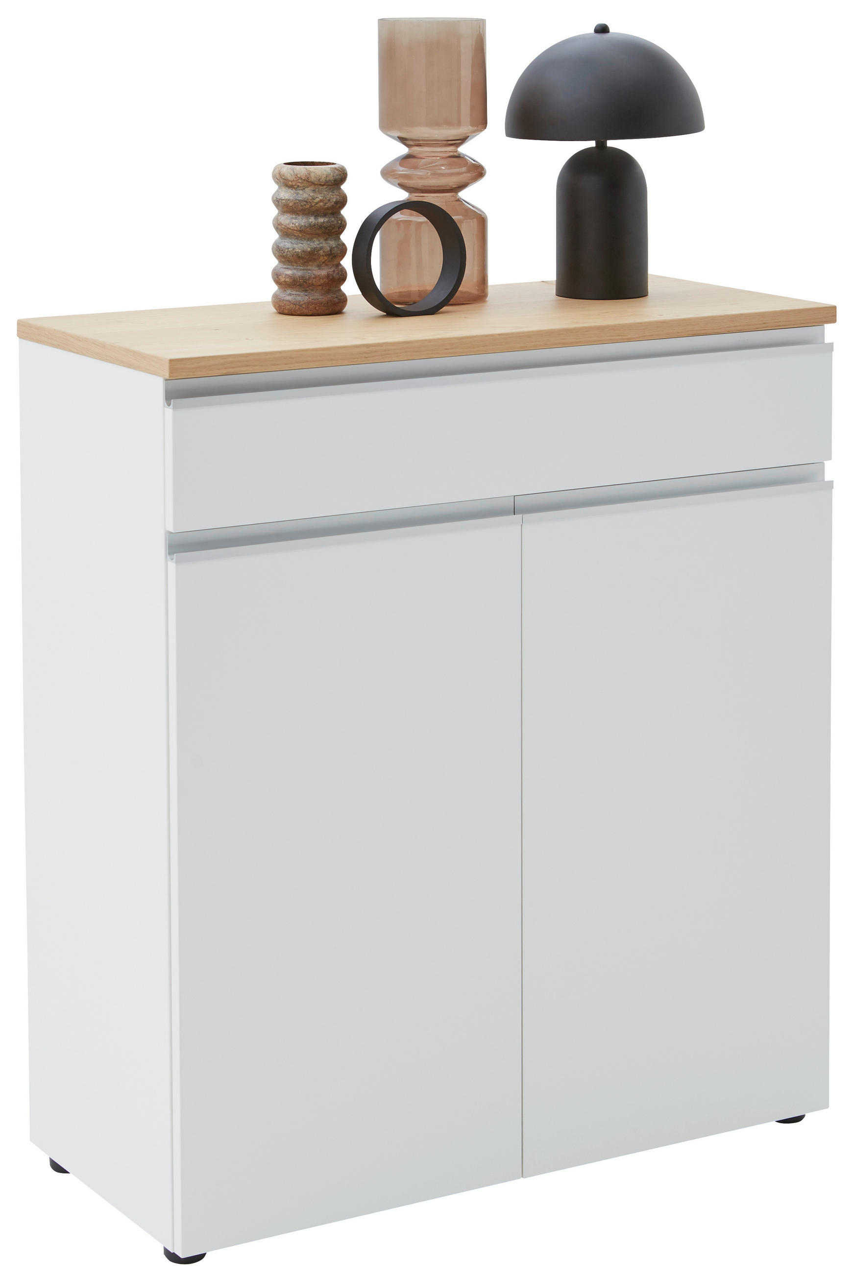 KOMMODE 90/102/41 cm  in Weiß  - Eichefarben/Silberfarben, Design, Holz/Holzwerkstoff (90/102/41cm) - Dieter Knoll
