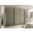SCHWEBETÜRENSCHRANK  in Salbeigrün  - Salbeigrün/Schwarz, Design, Holzwerkstoff/Metall (280/222/68cm) - Moderano