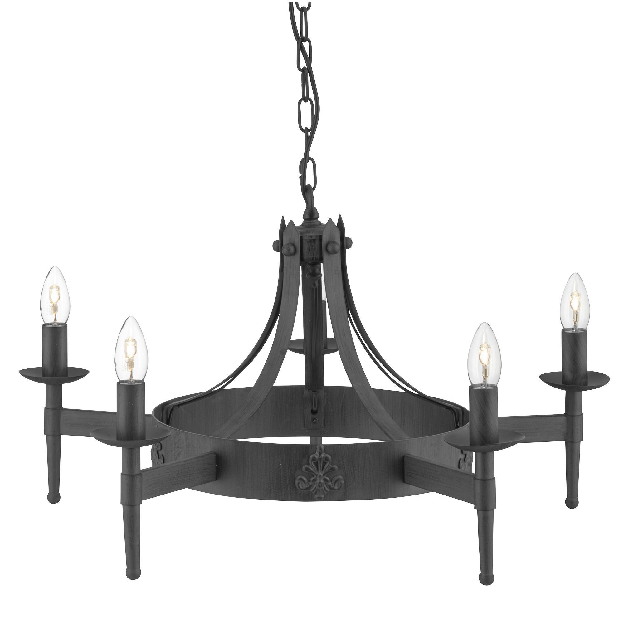 Searchlight Kronleuchter Cartwheel Schwarz 38 cm
