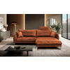 ECKSOFA Rostfarben Velours  - Rostfarben/Goldfarben, Design, Textil/Metall (264/196cm) - MID.YOU