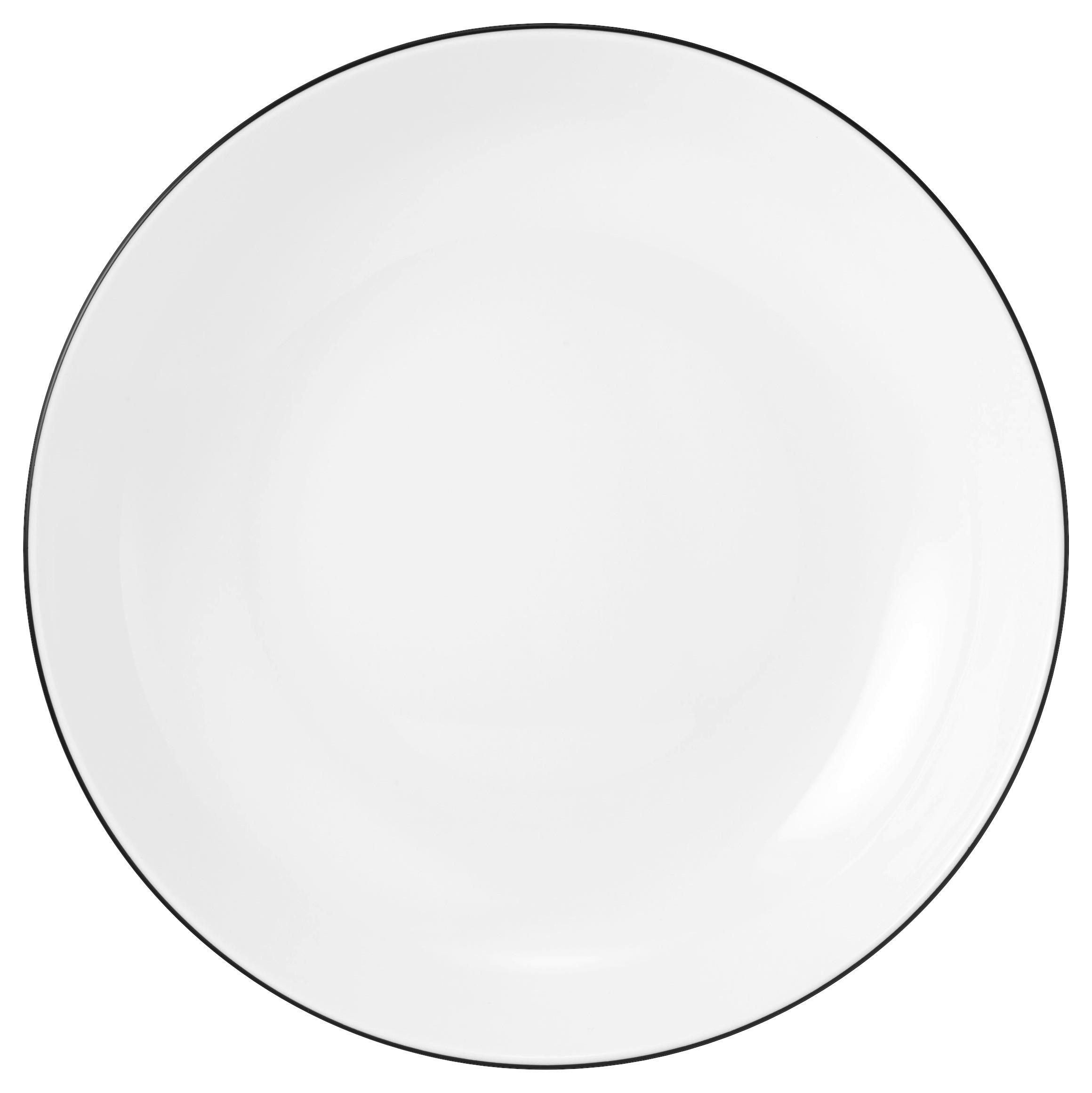 Seltmann Weiden Suppenteller Lido Black Line Schwarz, Weiß