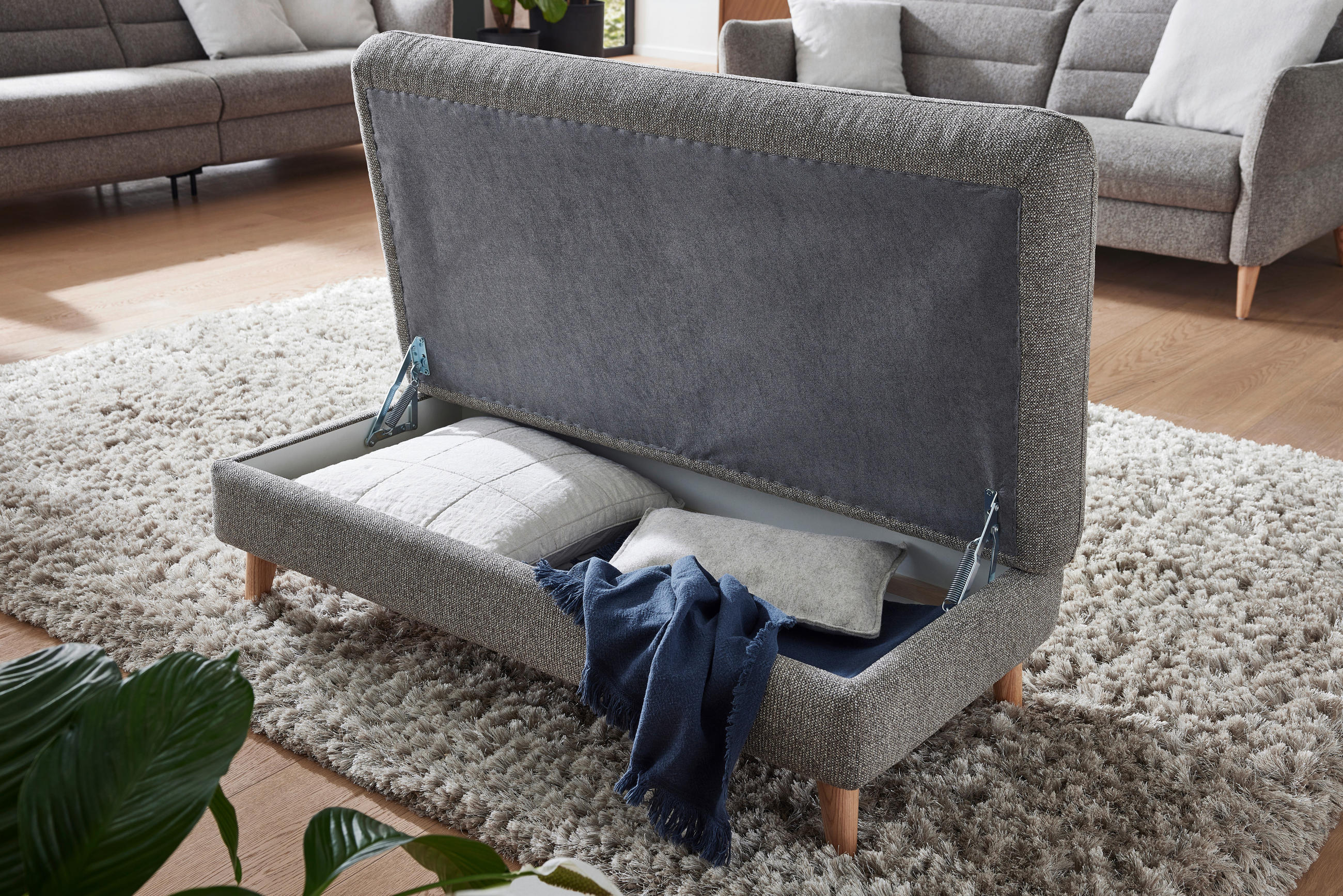 ÜLŐKE - tölgyfa/szürkésbézs, Konventionell, textil/fa (132/46/67cm) - Dieter Knoll