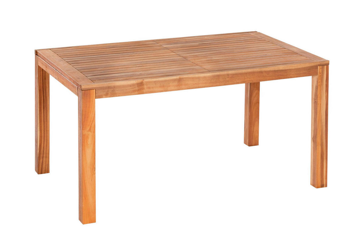 GARTENTISCHGRUPPE Akazie Hartholz Stahl  - Beige/Beigebraun, KONVENTIONELL, Holz/Kunststoff - Gardenson