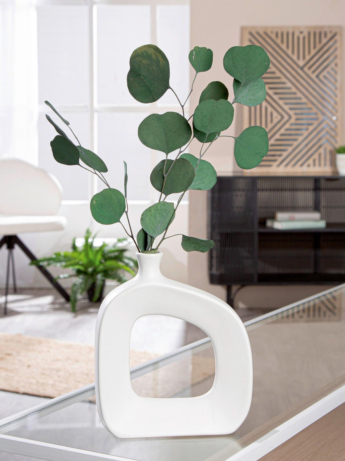 DEKOVASE  - Weiß, Trend, Keramik (20/17,5/5cm) - Ambia Home