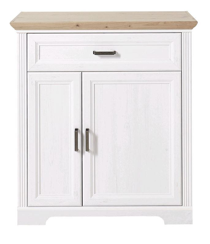 SCHUHSCHRANK Eichefarben, Pinienfarben - Eichefarben/Grau, ROMANTIK / LANDHAUS, Holzwerkstoff/Metall (93/102/41cm) - Landscape