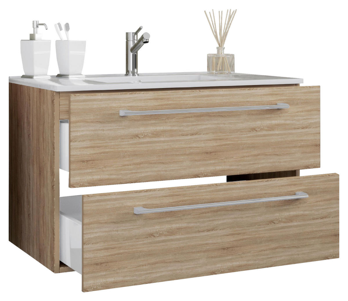 WASCHTISCHKOMBI 61 cm  - Alufarben/Weiß, MODERN, Keramik/Holzwerkstoff (61cm) - MID.YOU