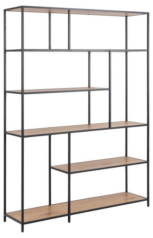REGAL Eichefarben, Schwarz - Eichefarben/Schwarz, Trend, Holzwerkstoff/Metall (135/185/35cm)