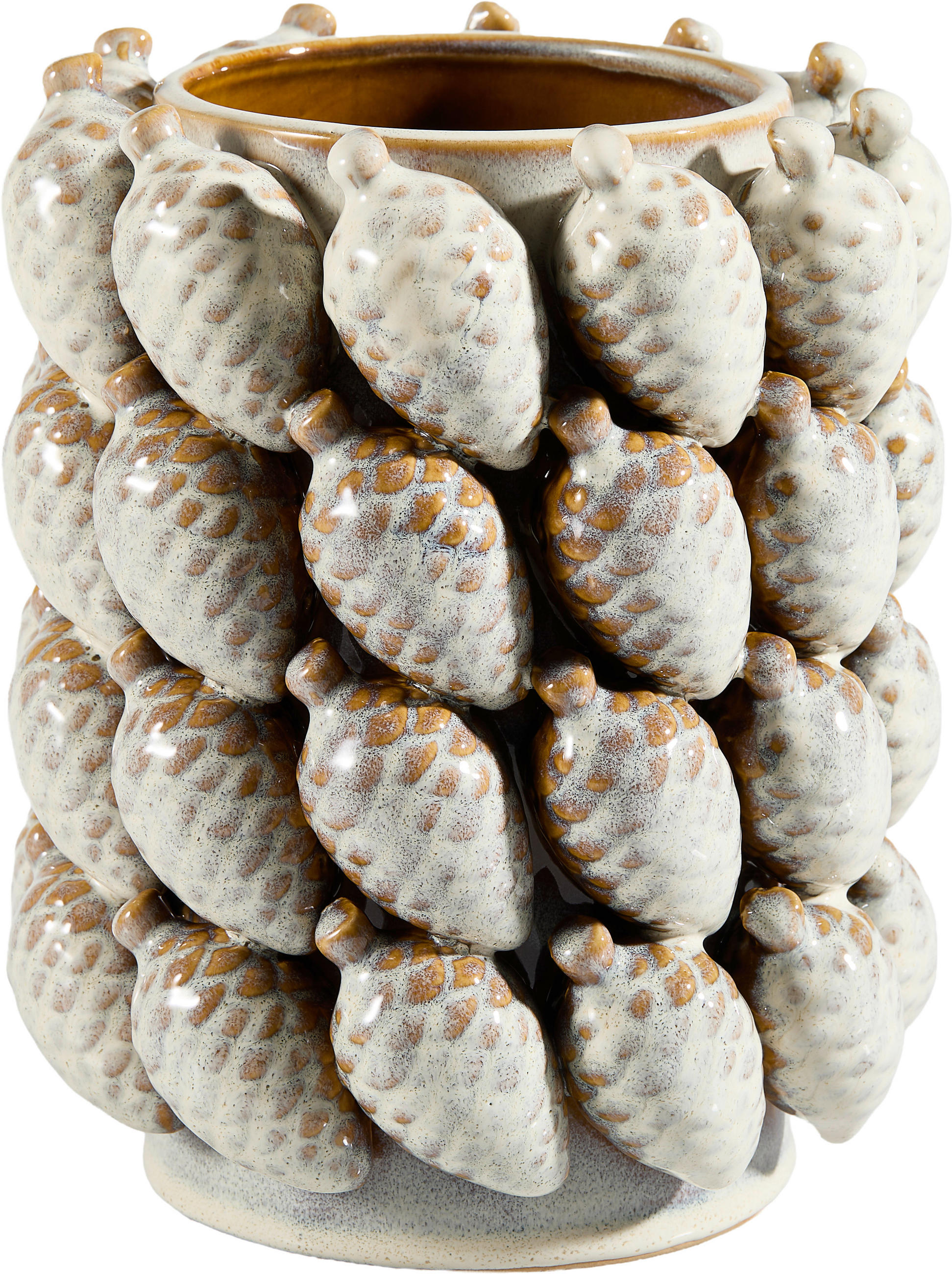 VASE 21.5 cm  - Sandfarben/Waldgrün, LIFESTYLE, Keramik (18,5/21,5cm) - Ambia Home